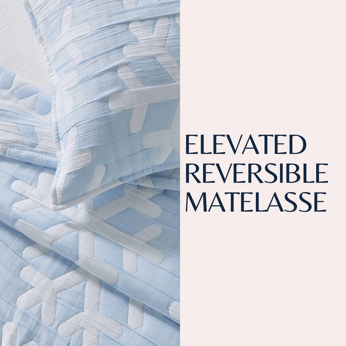 Matelassé Snowflake Quilt Set Nino Collection Great Bay Home pale blue with white snowflake on Tampa Home & Garden Store