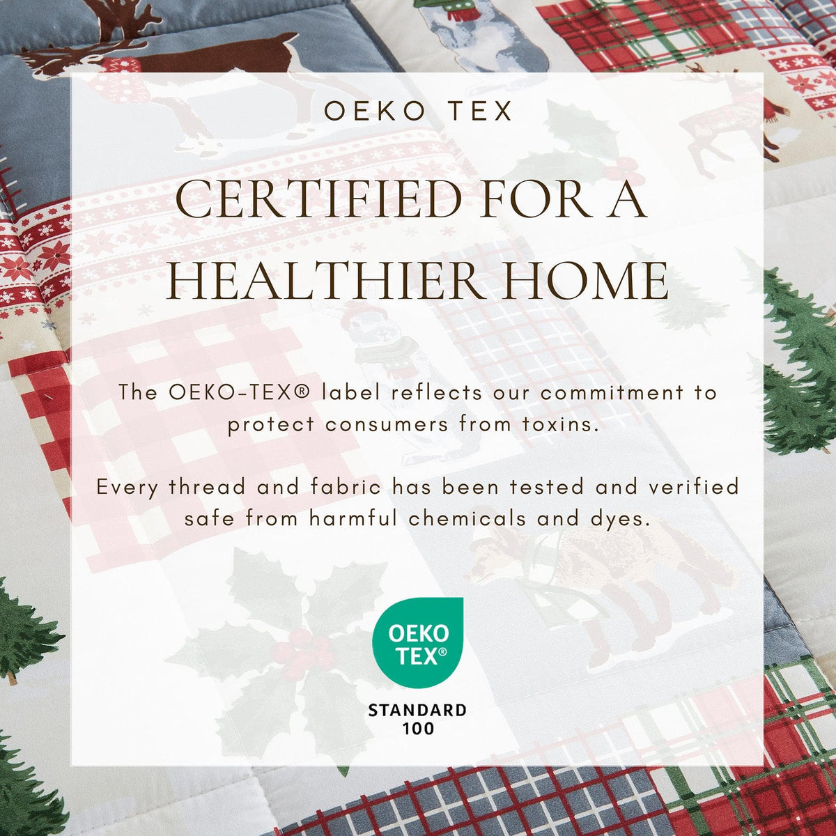 Reversible Christmas Comforter and Sham Set Odette by Great Bay Home with plaid OEKO-TEX on Tampa Home & Garden Store
