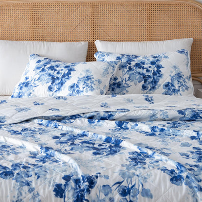 Watercolor Leaves Quilt Set and Cotton Blend