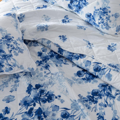 Watercolor Leaves Quilt Set and Cotton Blend
