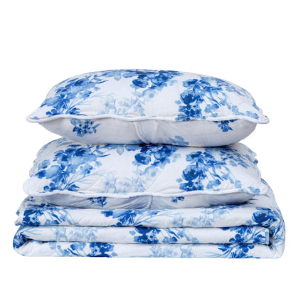 Watercolor Leaves Quilt Set and Cotton Blend