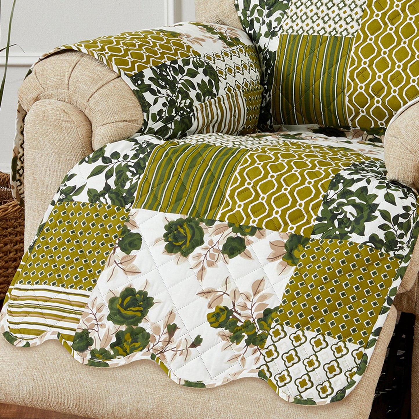 Reversible Floral Patchwork Furniture Cover