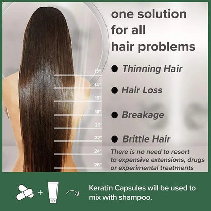 Green Bubble Hair Growth Set by Bubbly, pack of 3; keratin capsules for shampoo mix, long hair on Tampa Home & Garden Store