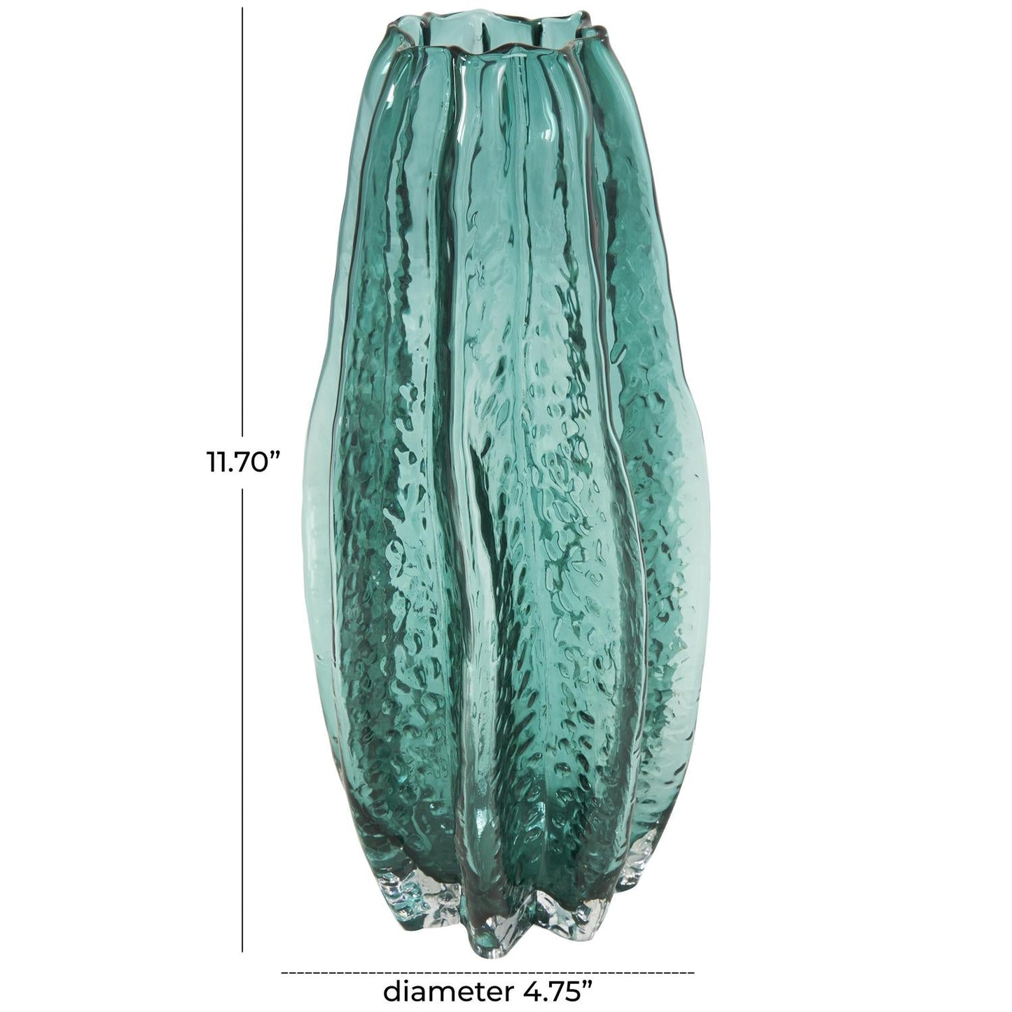 Green Glass Bubble Vase and Coastal Decor Piece