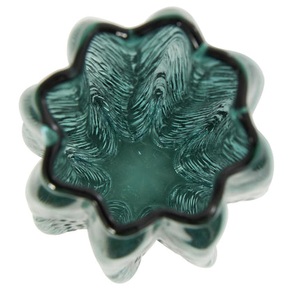 Green Glass Bubble Vase and Coastal Decor Piece