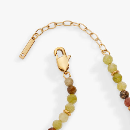 Green Ombre Semi-Precious Beaded Anklet by ALEX AND ANI with gold-tone chain and faceted green beads on Tampa Home & Garden Store