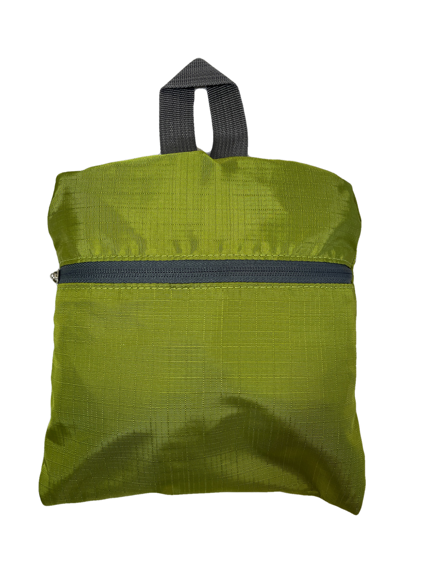 Green polyester backpack River Country Gear with gray grab handle and dark zipper on Tampa Home & Garden Store