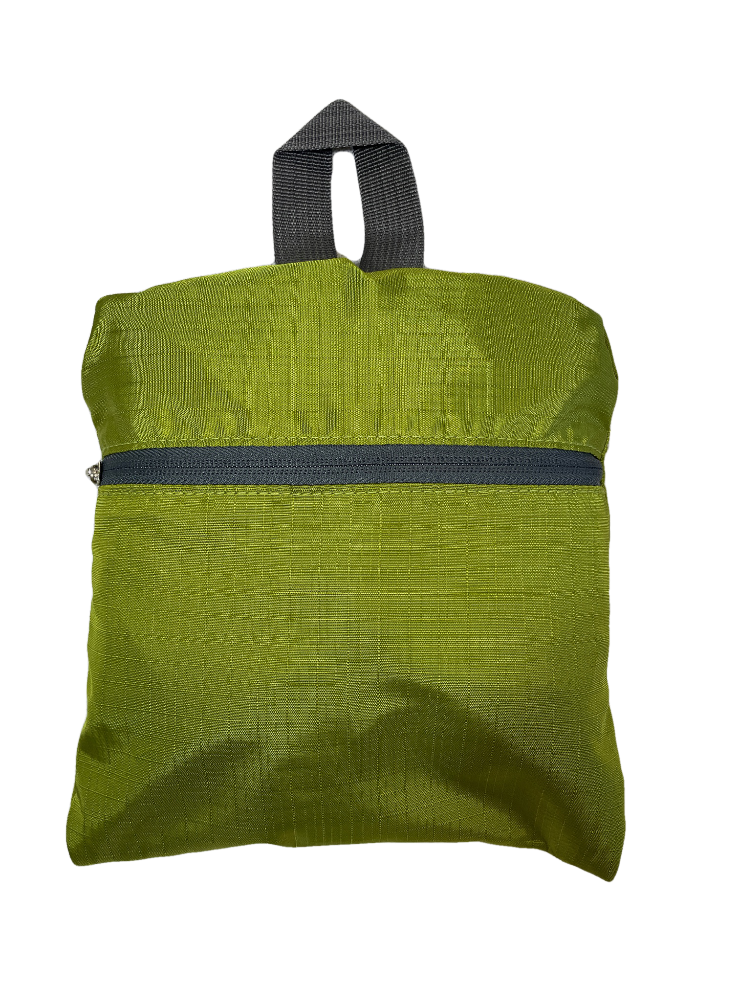 Green polyester backpack River Country Gear with gray grab handle and dark zipper on Tampa Home & Garden Store