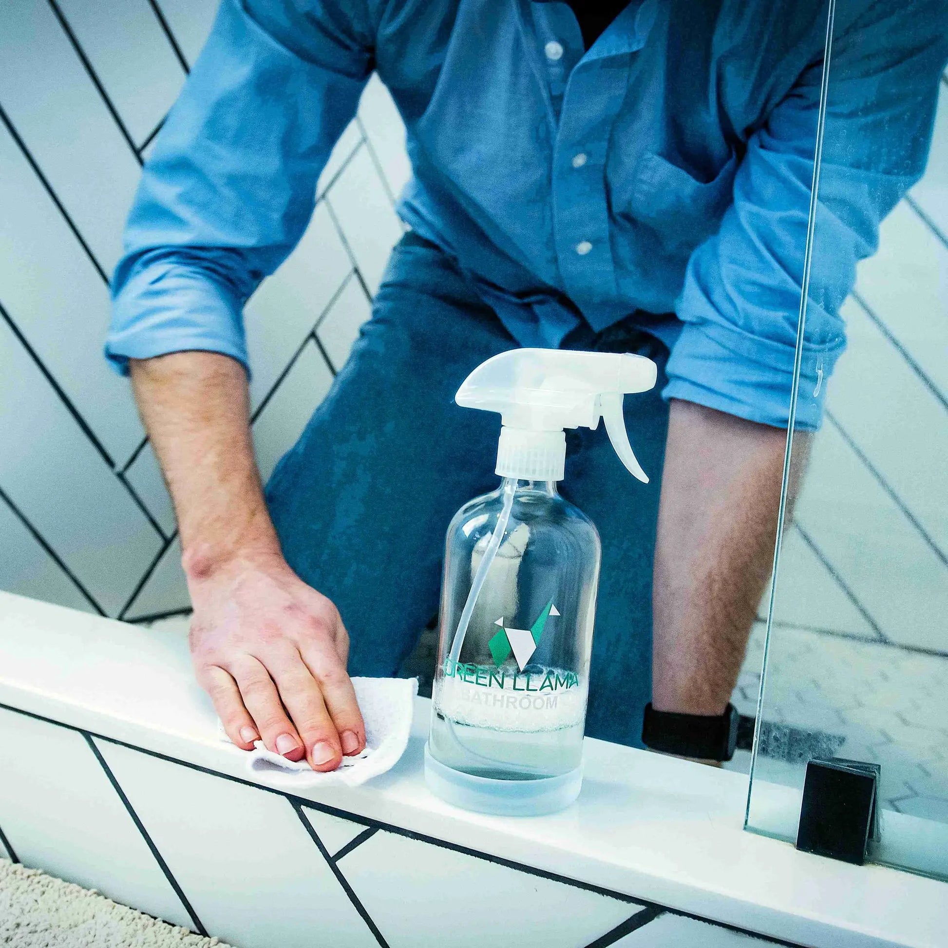 Bathroom Cleaner Refills Lavender, Green Llama spray bottle used on shower door pack of 3 on Tampa Home & Garden Store