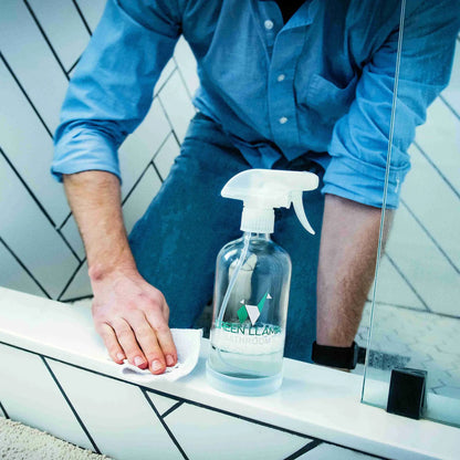 Bathroom Cleaner Refills Lavender, Green Llama spray bottle used on shower door pack of 3 on Tampa Home & Garden Store
