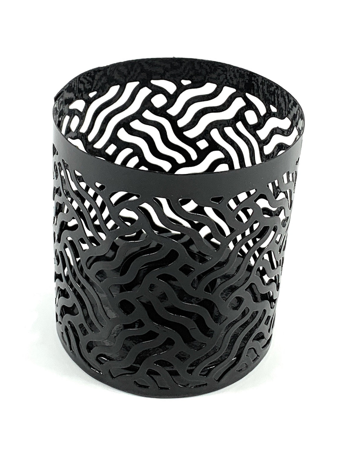 Vibhsa votive candle holders set of 2 black laser-cut design on Tampa Home & Garden Store