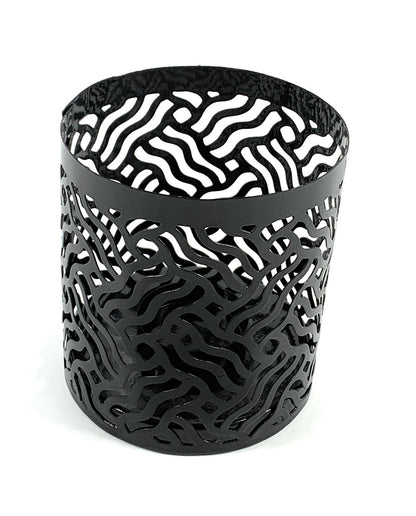 Vibhsa votive candle holders set of 2 black laser-cut design on Tampa Home & Garden Store