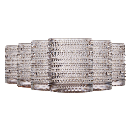 Tonal Hobnail Lowball Glassware Set of Six