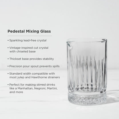 Professional Pedestal Crystal Mixing Glass