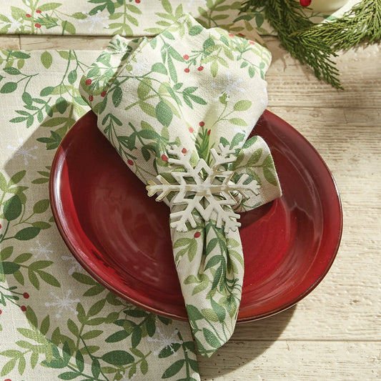 Serviette de table Flocons de neige et baies de Williamsburg