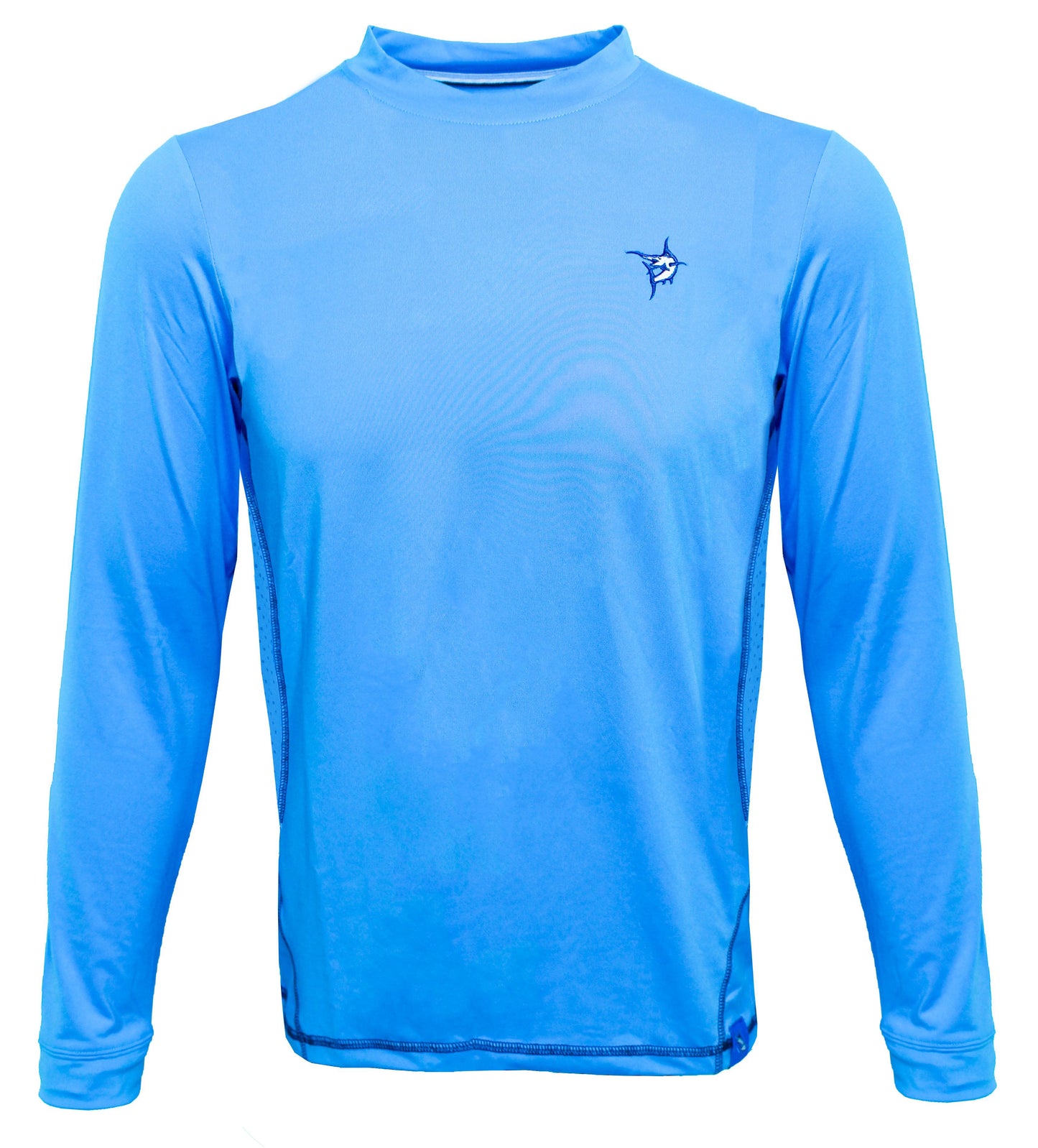 Grander Performance Tee long sleeve in light blue with White Water Life logo on chest on Tampa Home & Garden Store