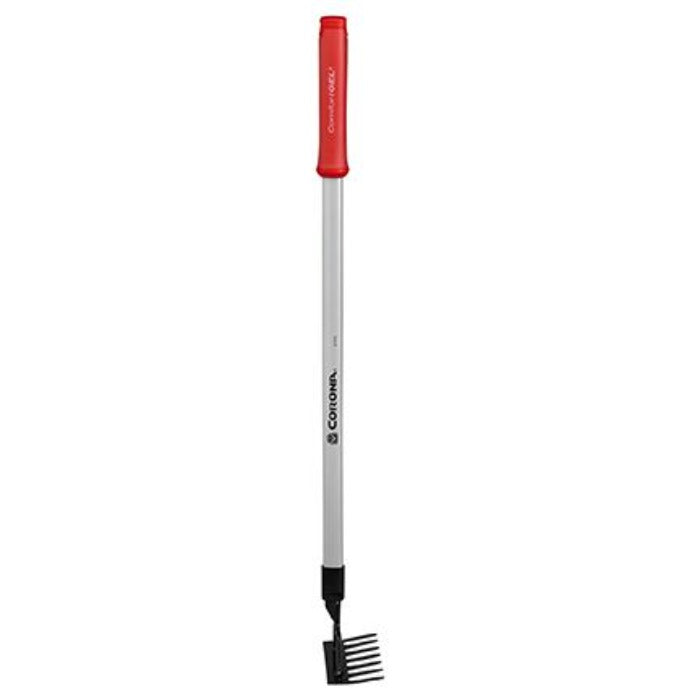 Corona Extended Reach Rake - 7-Tine, red handle, silver shaft, black rake head on Tampa Home & Garden Store