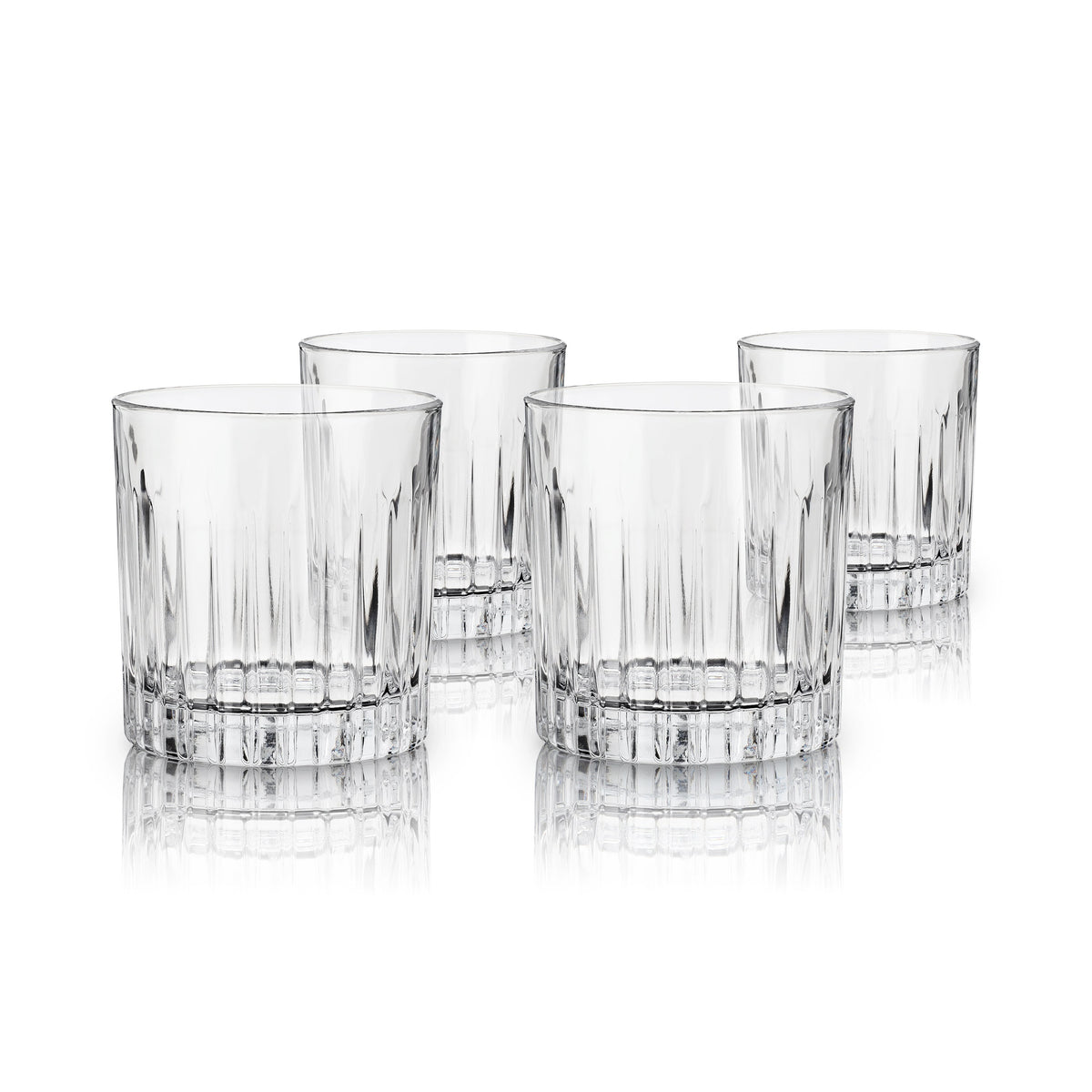 Viski Reserve Milo crystal rocks glasses set of 4, faceted crystal, stemless tumblers on Tampa Home & Garden Store