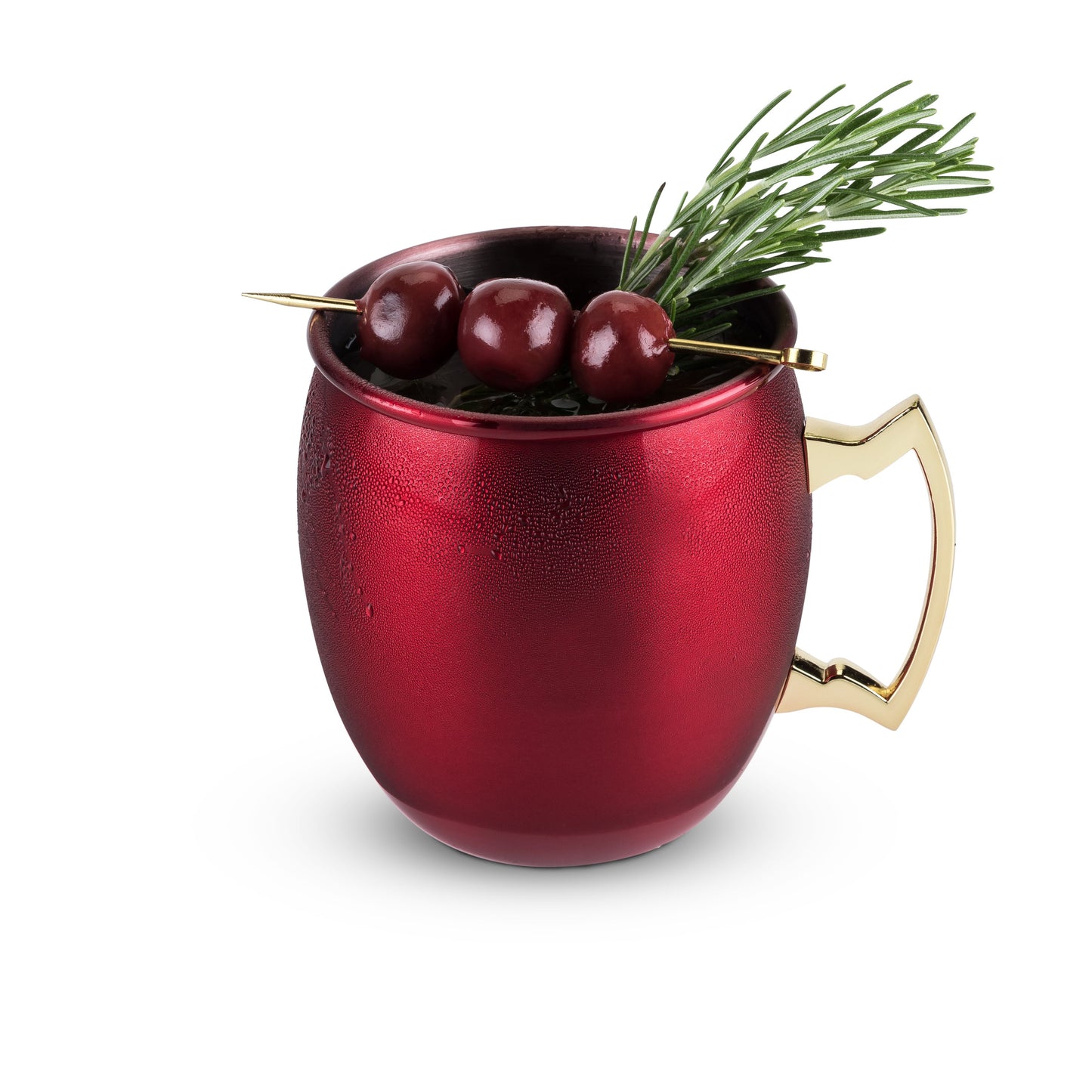 Red Moscow Mule Mug and Brass Accent Handle