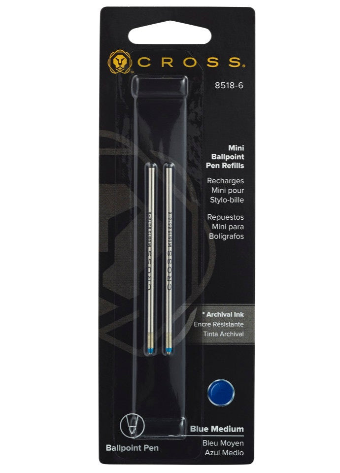 Cross Mini Ballpoint Pen Refills blue ink medium point dual pack on Tampa Home & Garden Store