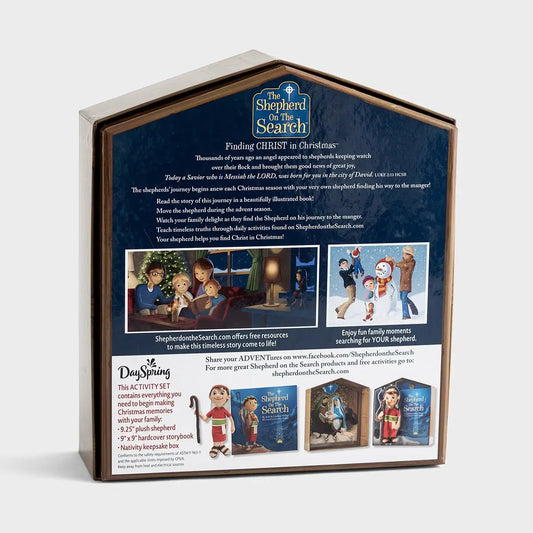 Shepherd on the Search for Christ in Christmas gift box with blue panel Country Christmas Loft on Tampa Home & Garden Store