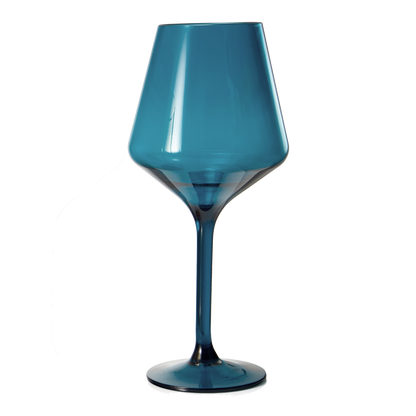 Saint Tropez Blue Acrylic Stemmed Wine Glasses