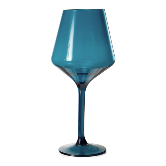 Saint Tropez Blue Acrylic Stemmed Wine Glasses