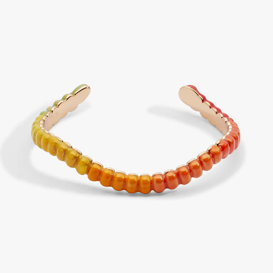Gummy Worm Cuff bracelets in yellow-green and orange-red with rose-gold by ALEX AND ANI on Tampa Home & Garden Store