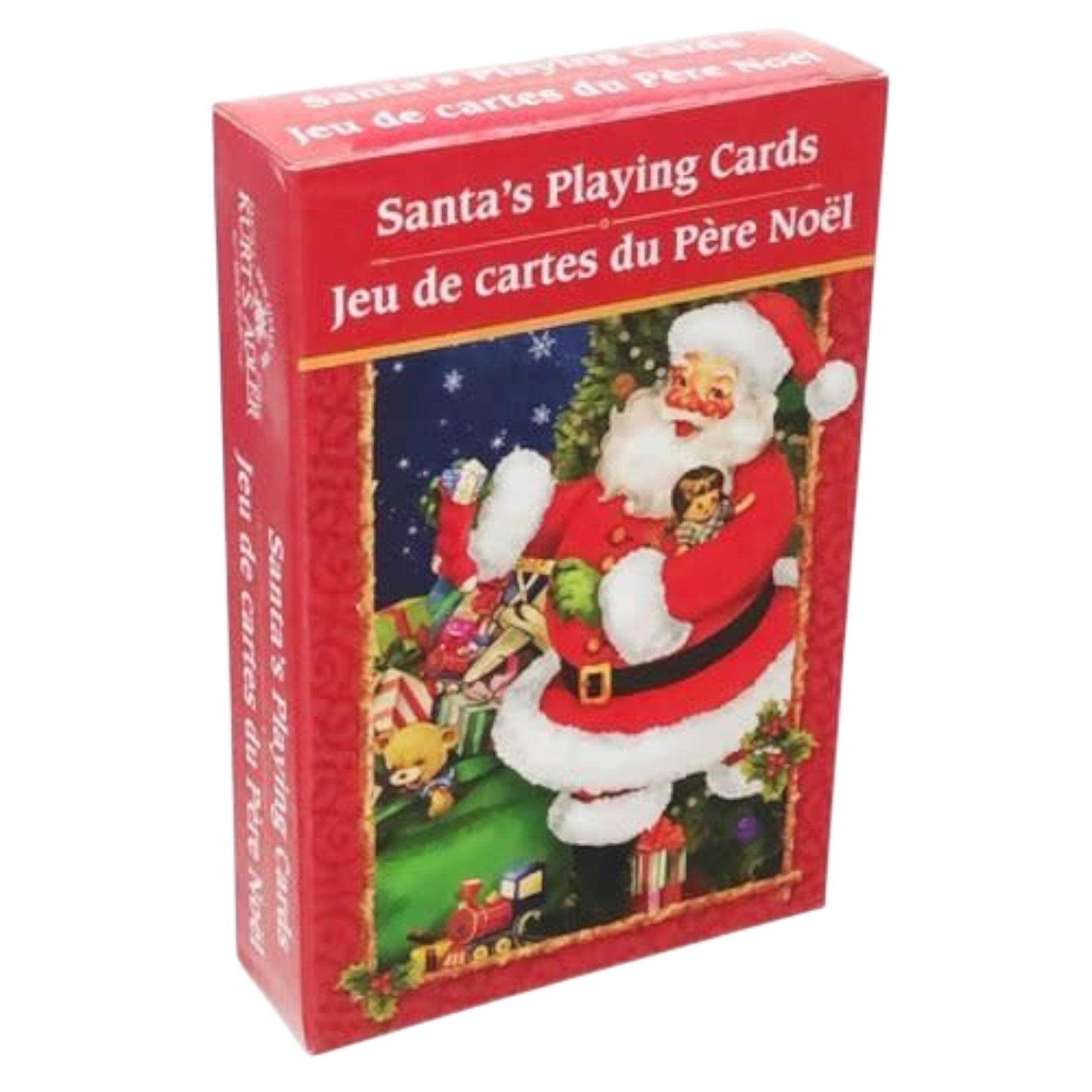 Santa's Playing Cards game box in red with Santa Claus image by The Country Christmas Loft on Tampa Home & Garden Store