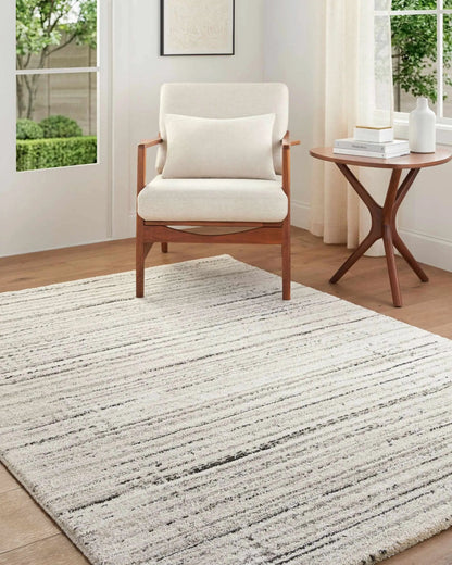 Salus Luxe Rug beige with charcoal stripes, Boutique Rugs area rug on Tampa Home & Garden Store