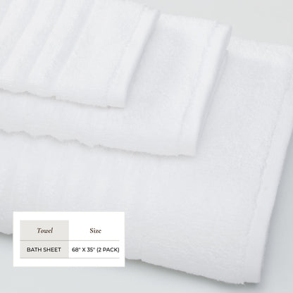 Luxury Combed Cotton and Ribbed Bath Towels