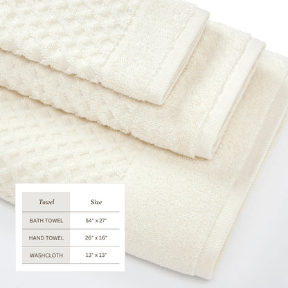 Cotton Diamond Waffle Weave Bath Towel Set
