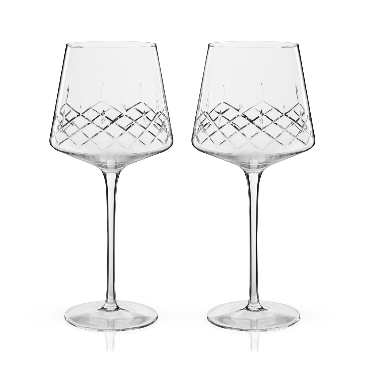 Admiral Crystal Burgundy stemmed wine glasses, set of 2 Viski on Tampa Home & Garden Store