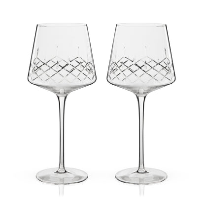 Admiral Crystal Burgundy stemmed wine glasses, set of 2 Viski on Tampa Home & Garden Store