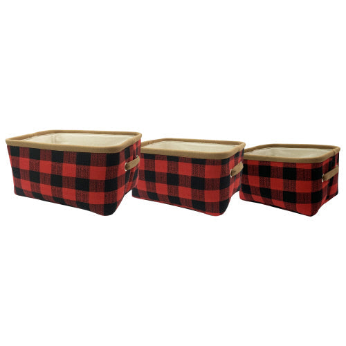 Paniers en tissu à carreaux Buffalo -