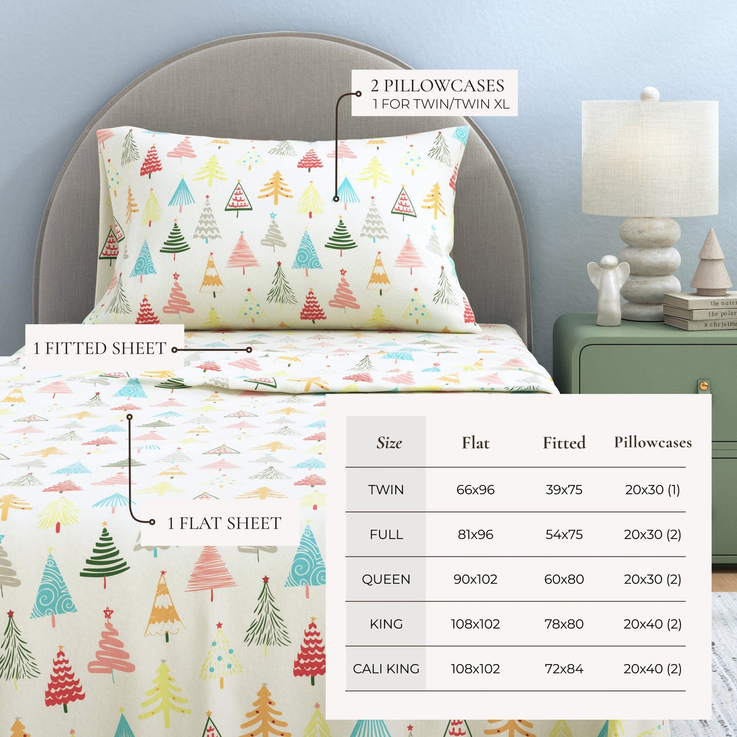 Turkish Cotton And Christmas Flannel Sheet Set