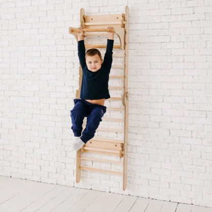 Gym Addition to the Climbing Ladders wooden wall-mounted baby climbing ladder with a child on Tampa Home & Garden Store