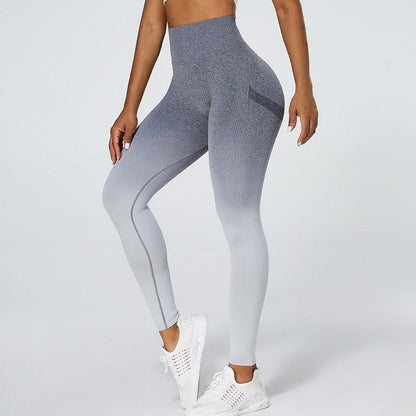 Stevvex ST75LGIII789 high-waist gym leggings for women gradient grey yoga and workout pants on Tampa Home & Garden Store