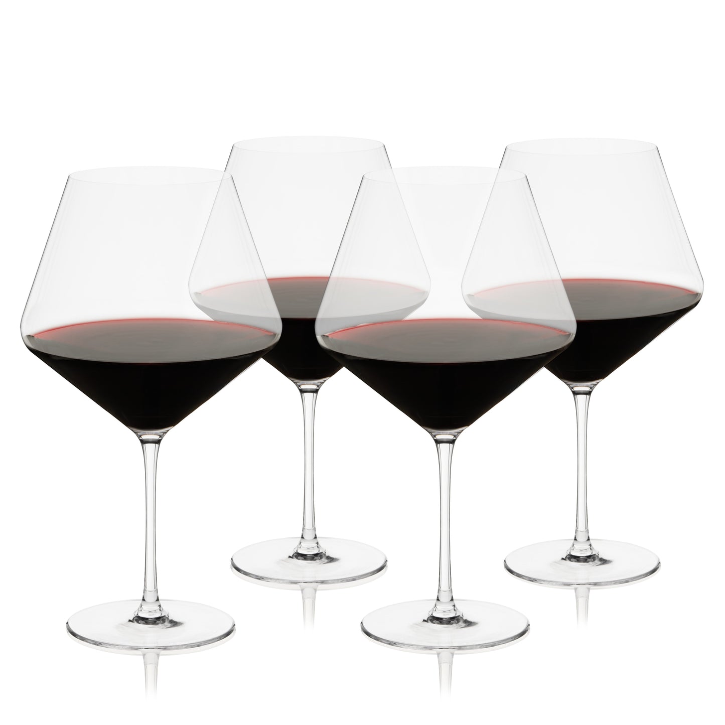 Liminal Crystal Burgundy Wine Glasses Set Of 4
