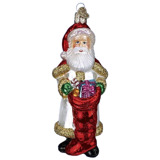 Bountiful Santa Glass Ornament - Tampa Home & Garden Store
