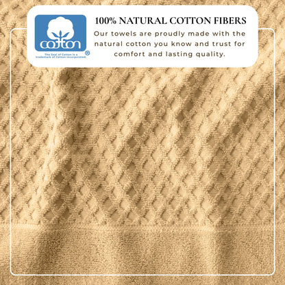 Cotton Diamond Waffle Weave Bath Towel Set