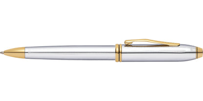 Townsend Medalist ballpoint pen by A.T. Cross; silver body with gold-tone trim and clip on Tampa Home & Garden Store