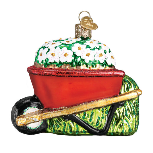 Wheelbarrow Glass Ornament - Tampa Home & Garden Store