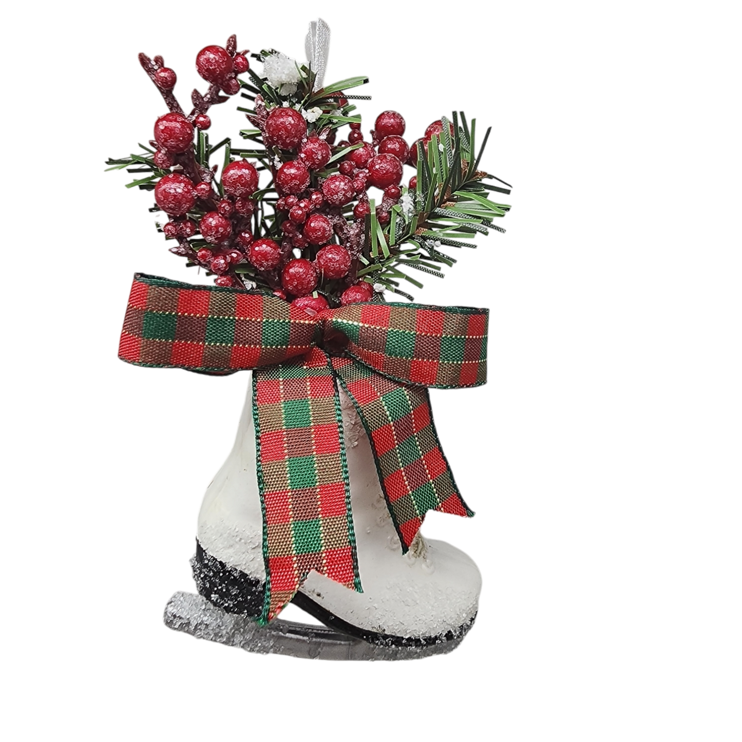 Adorno floral de patines de hielo -