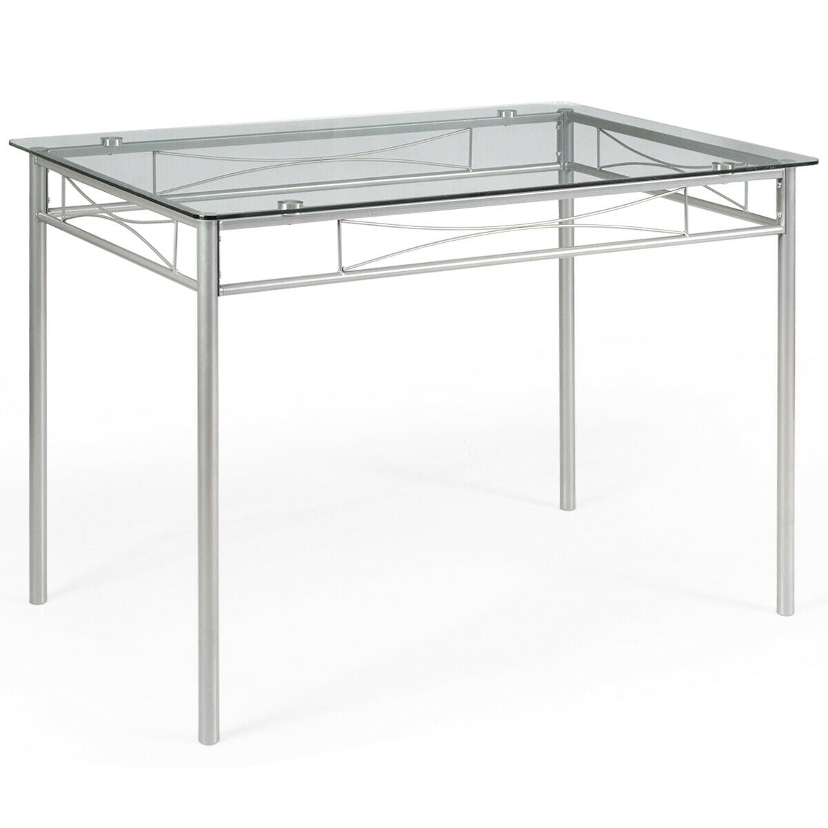Juego de comedor de 5 piezas: mesa de cristal y 4 sillas