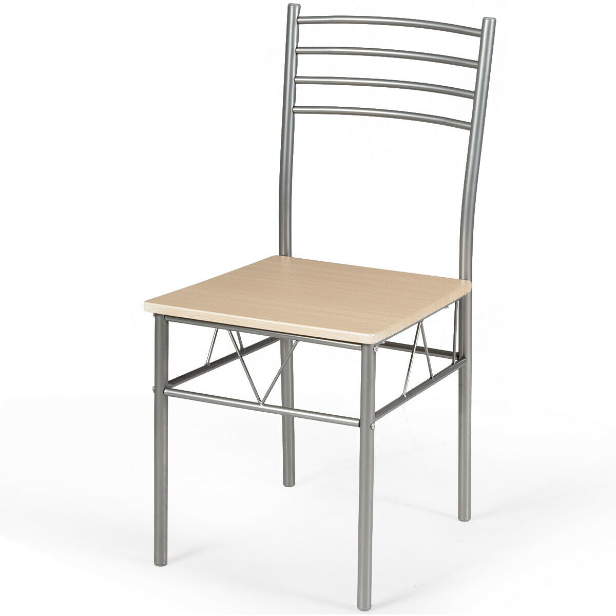 Juego de comedor de 5 piezas: mesa de cristal y 4 sillas