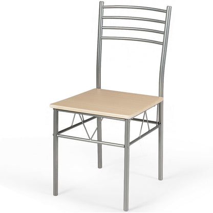 Juego de comedor de 5 piezas: mesa de cristal y 4 sillas