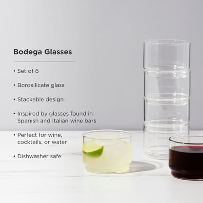 Bodega Modern Borosilicate Glasses Set of 6