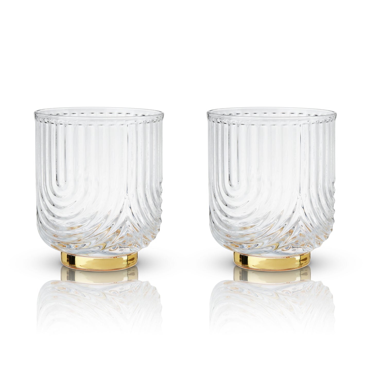 Gold Gatsby Double Old Fashioned Glass Set of 2