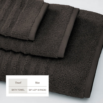 Luxury Combed Cotton and Ribbed Bath Towels